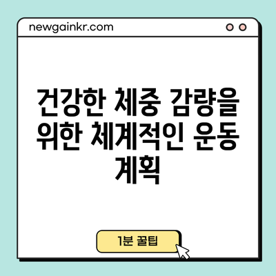 건강한 체중 감량을 위한 체계적인 운동 계획