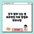 감기 빨리 낫는 법: 효과적인 치료 방법과 주의사항