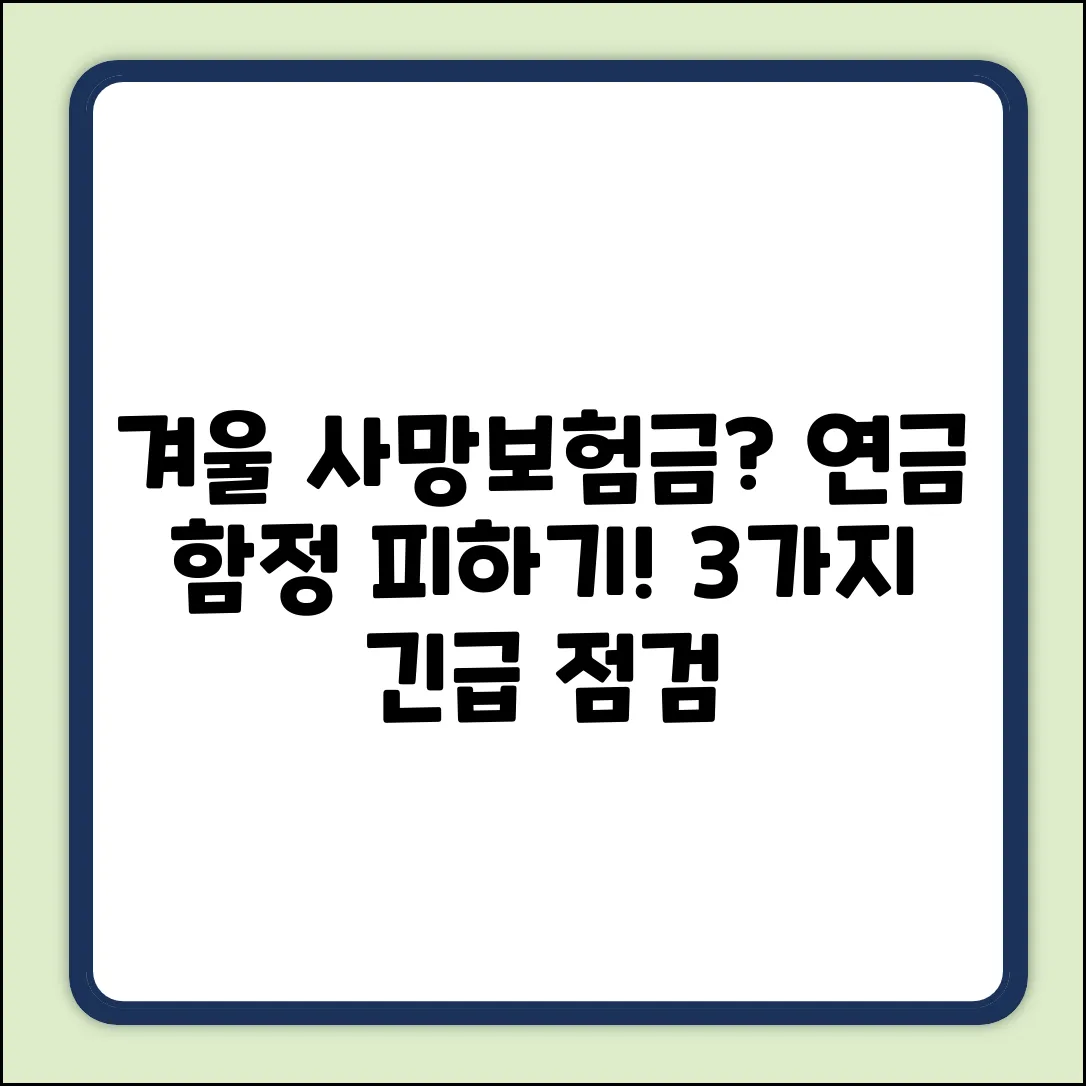 겨울철 사망보험금, 연금전환 예방 3가지!