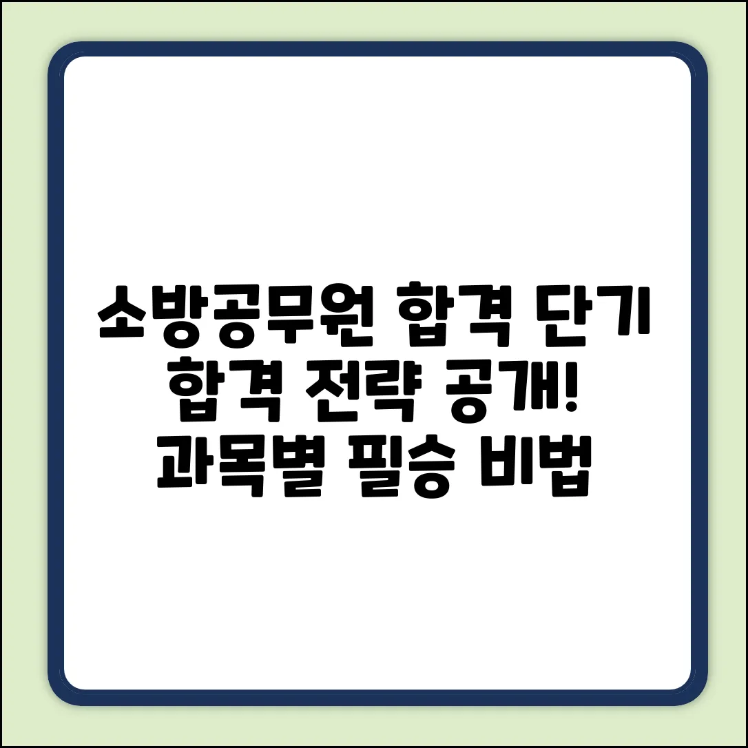 소방공무원시험과목, 합격 전략은 따로 있을까?