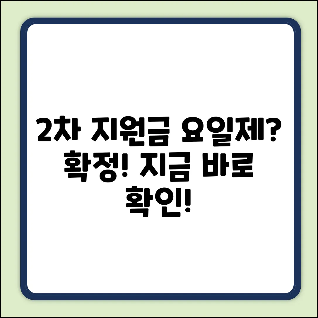 2차 민생지원금 요일제? 지급 시기 깜짝 공개!