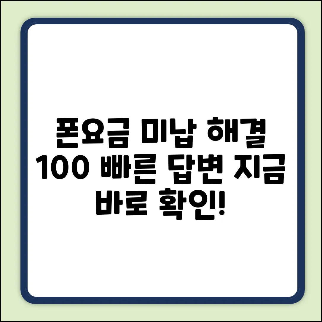 핸드폰미납요금 빠른 답변! 내공 100% 해결법