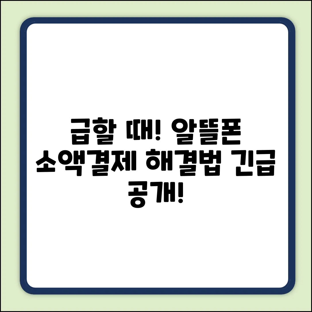 알뜰폰 소액결제, 급할 땐 어떡해?