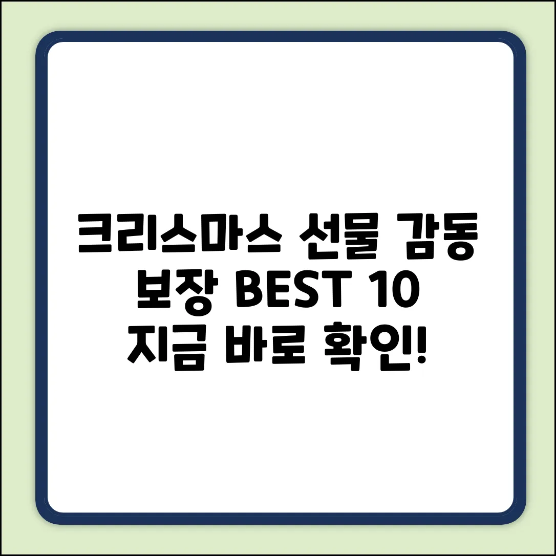 🎄 크리스마스 선물 10: 감동 보장!