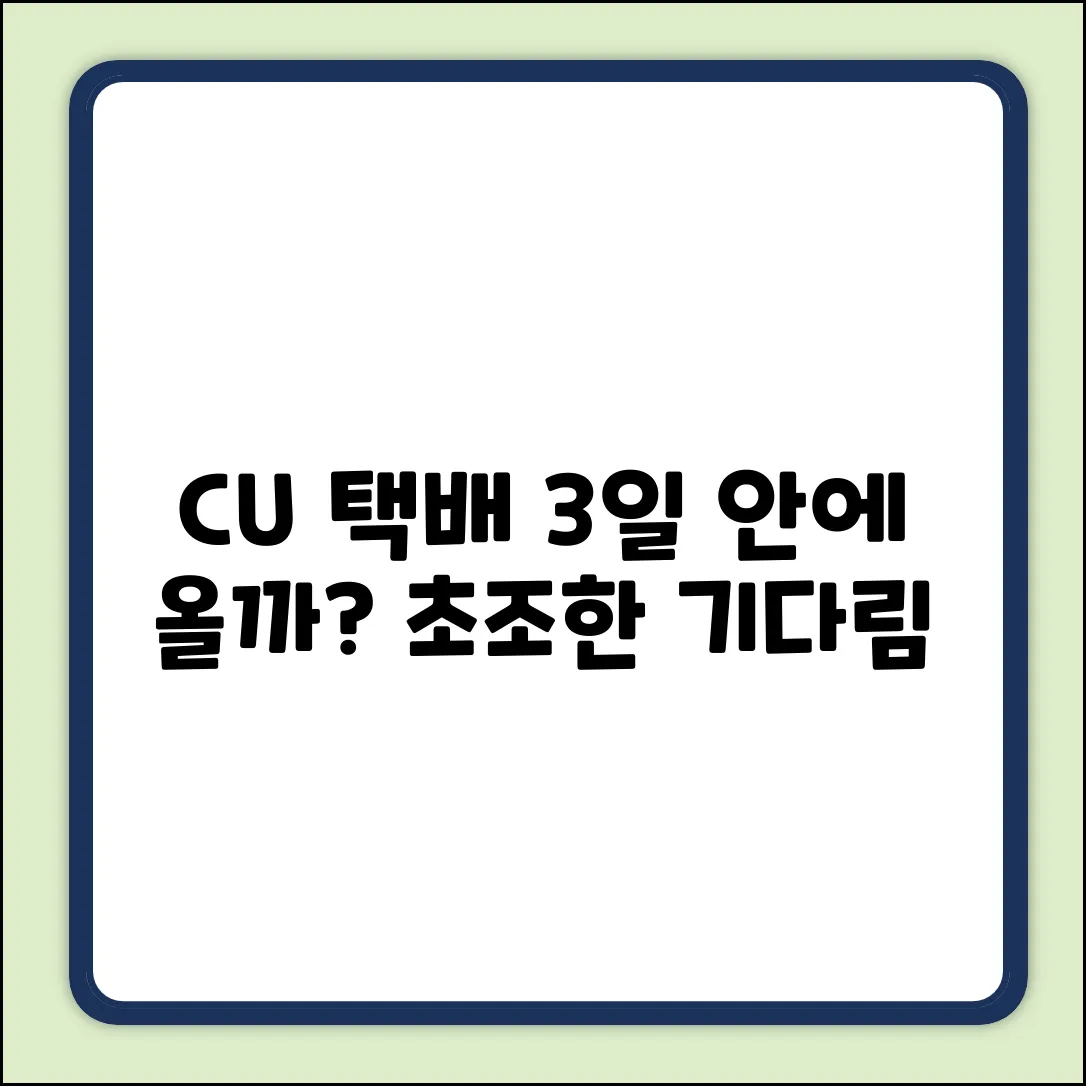 CU 편의점택배 364975968314, 3일 안에 올까?