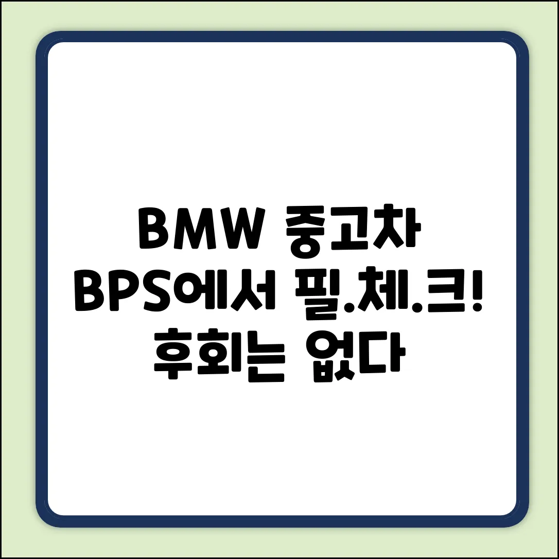 BPS에서 BMW 중고차, 뭘 확인할까?