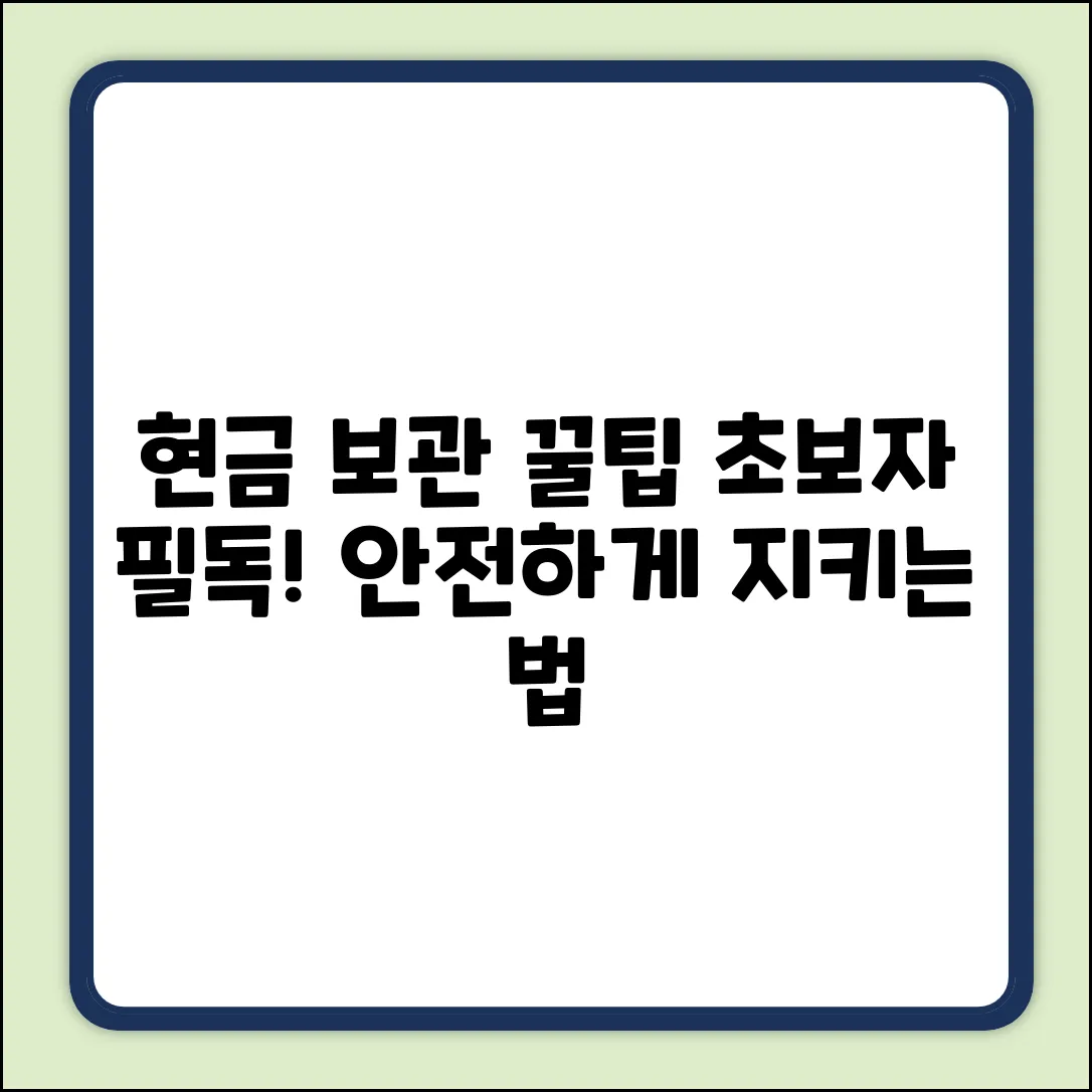 집에 현금 안전하게 보관? 초보자 필독!