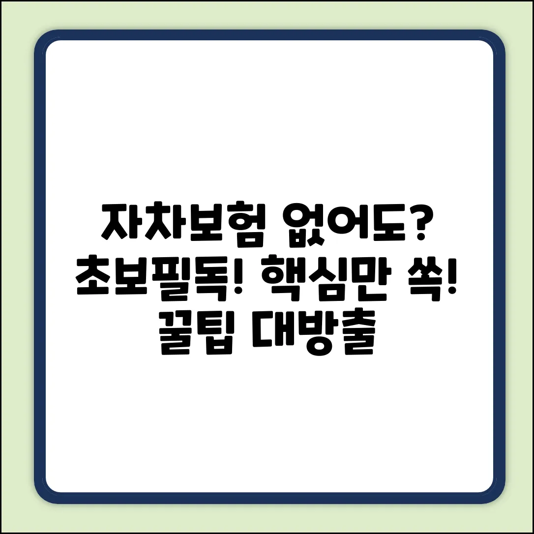 자차보험 없이 담보 추가? 초보도 쉽게!