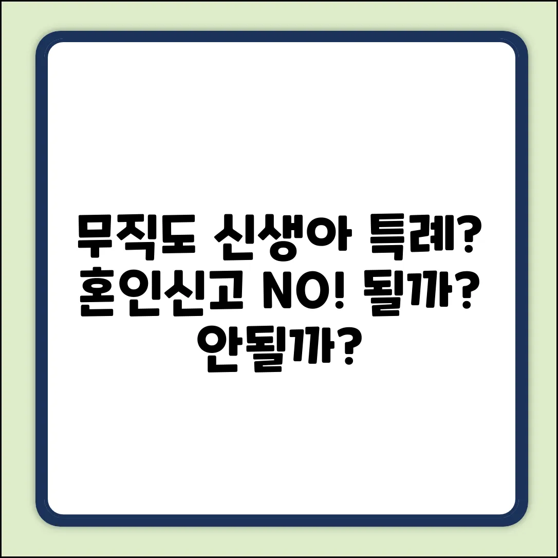 무직 & 혼인신고 안됨, 신생아 특례대출 될까?