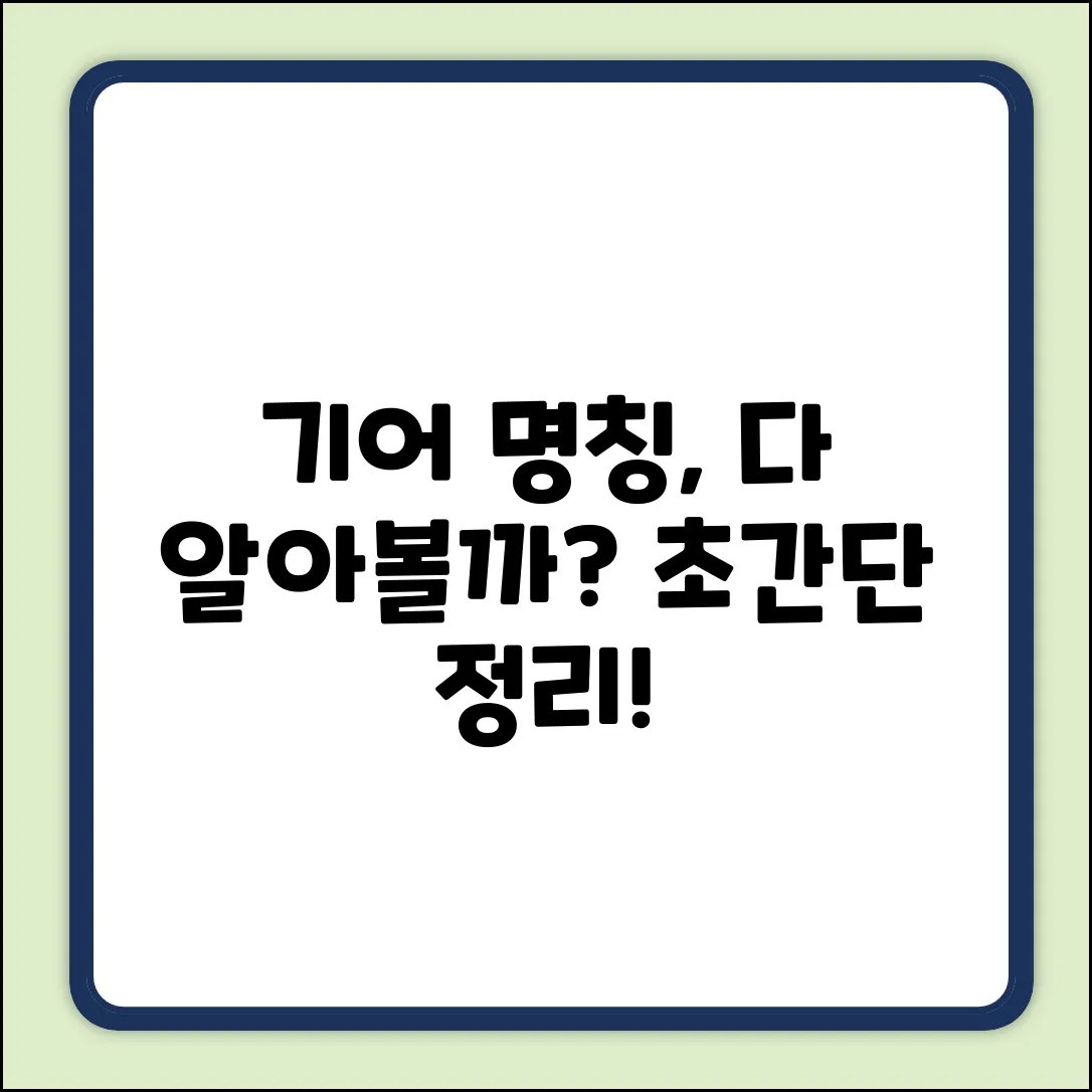 자동차 기어, 명칭을 아시나요?