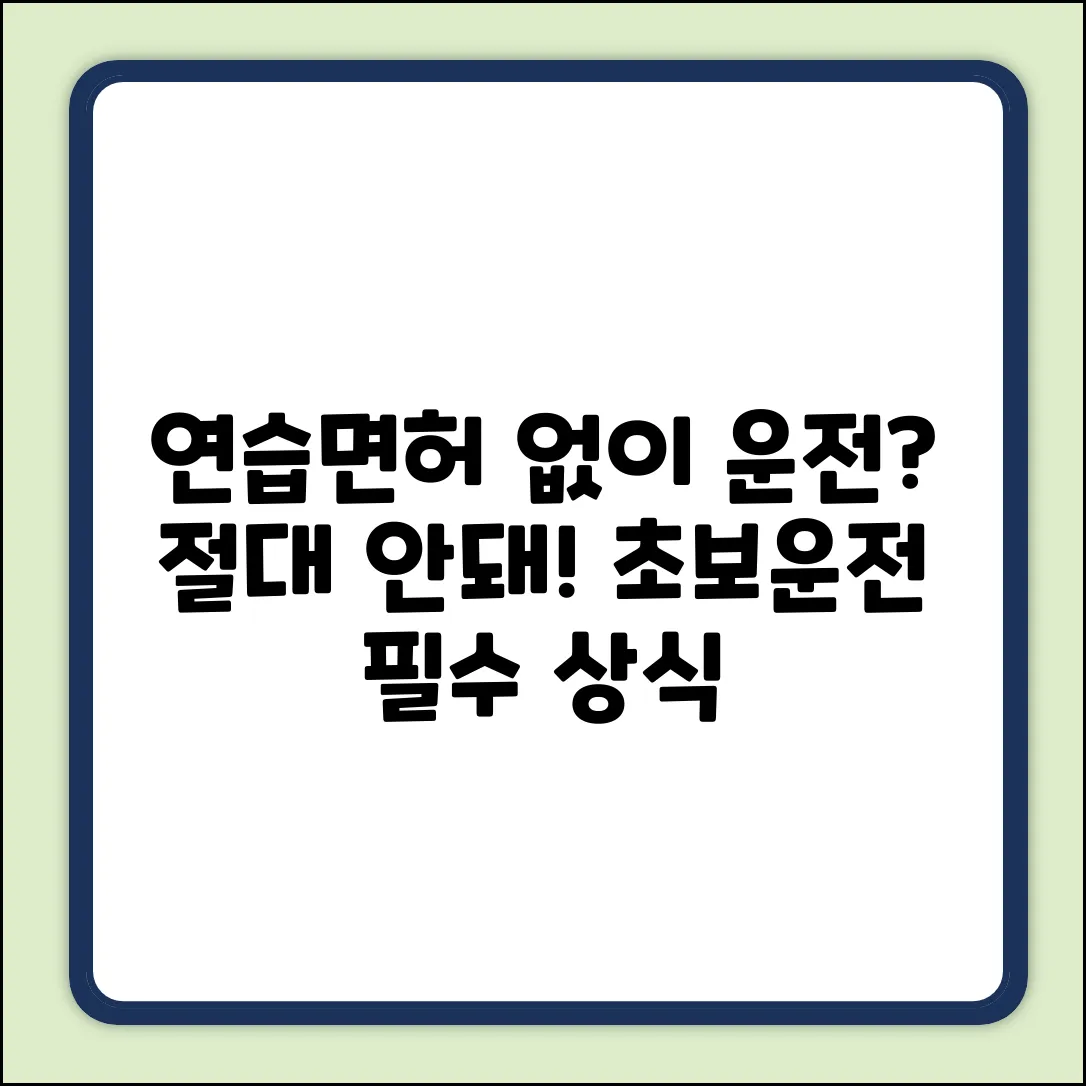 연습면허 없이 운전하면? 초보 운전자가 꼭 알아야 할 것