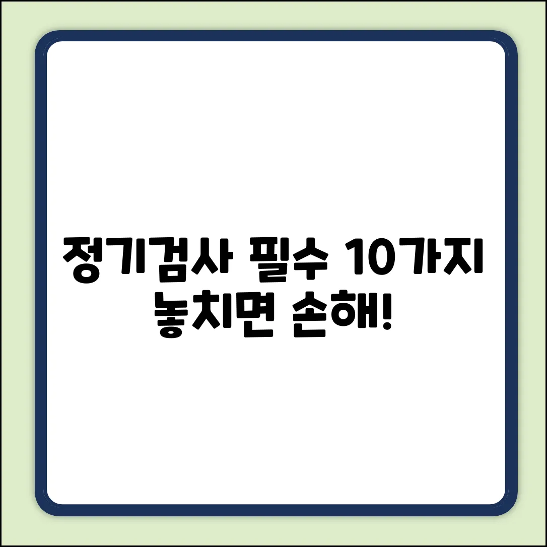 정기 차량 검사, 필수 항목 10가지!