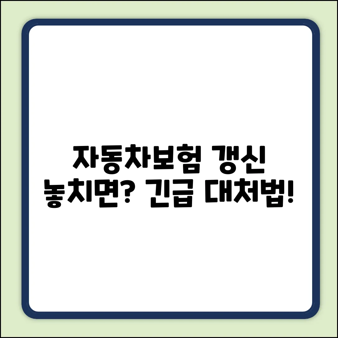 자동차보험 갱신기간 놓치면? 누구나 쉽게!