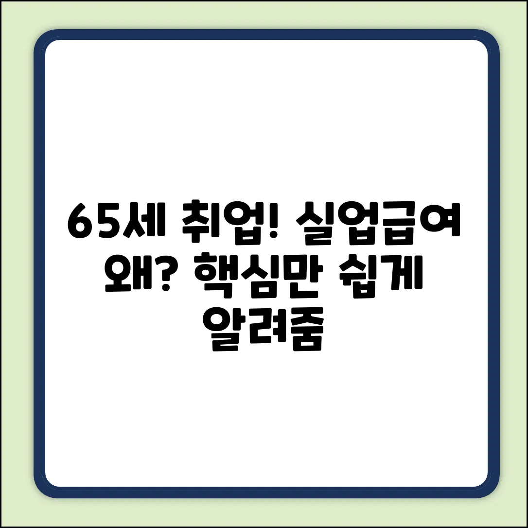 65세 후 취업, 실업급여 왜 안될까? [쉽게