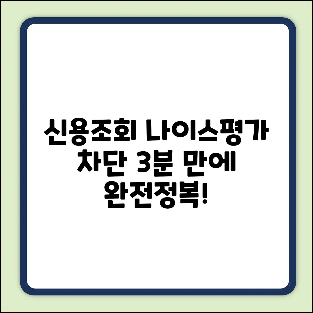 나이스평가정보 신용조회 차단, 누구나 쉽게!