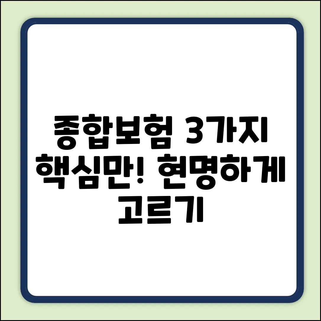 비갱신형종합보험, 현명하게 고르는 3가지 핵심팁