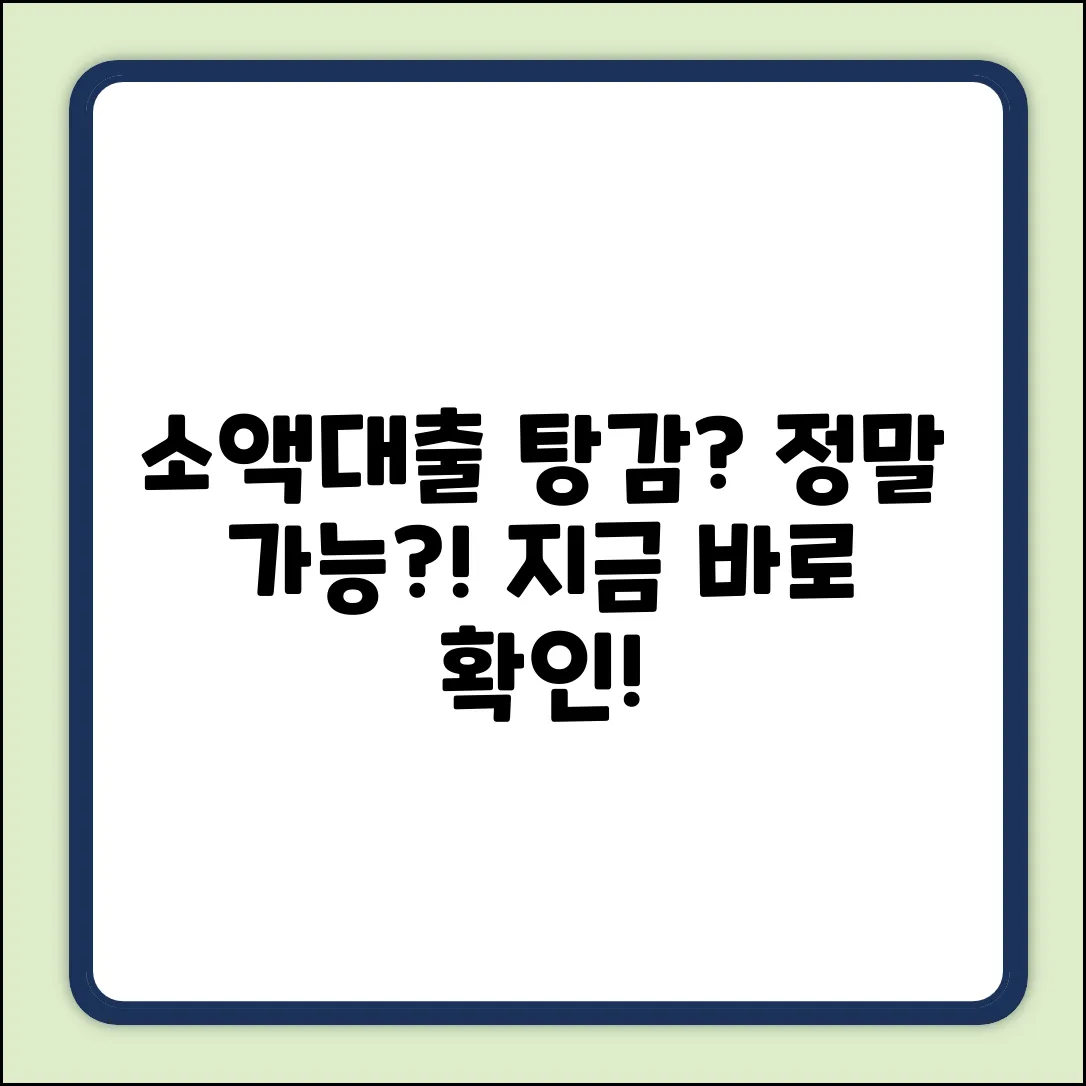 소액대출 탕감, 정말 가능할까요?
