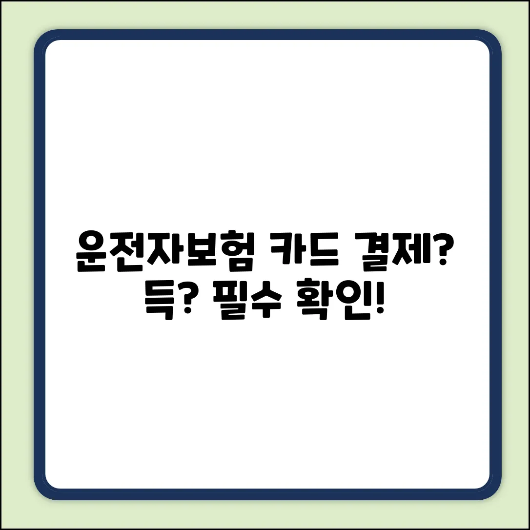 운전자보험, 카드결제가 답일까요?