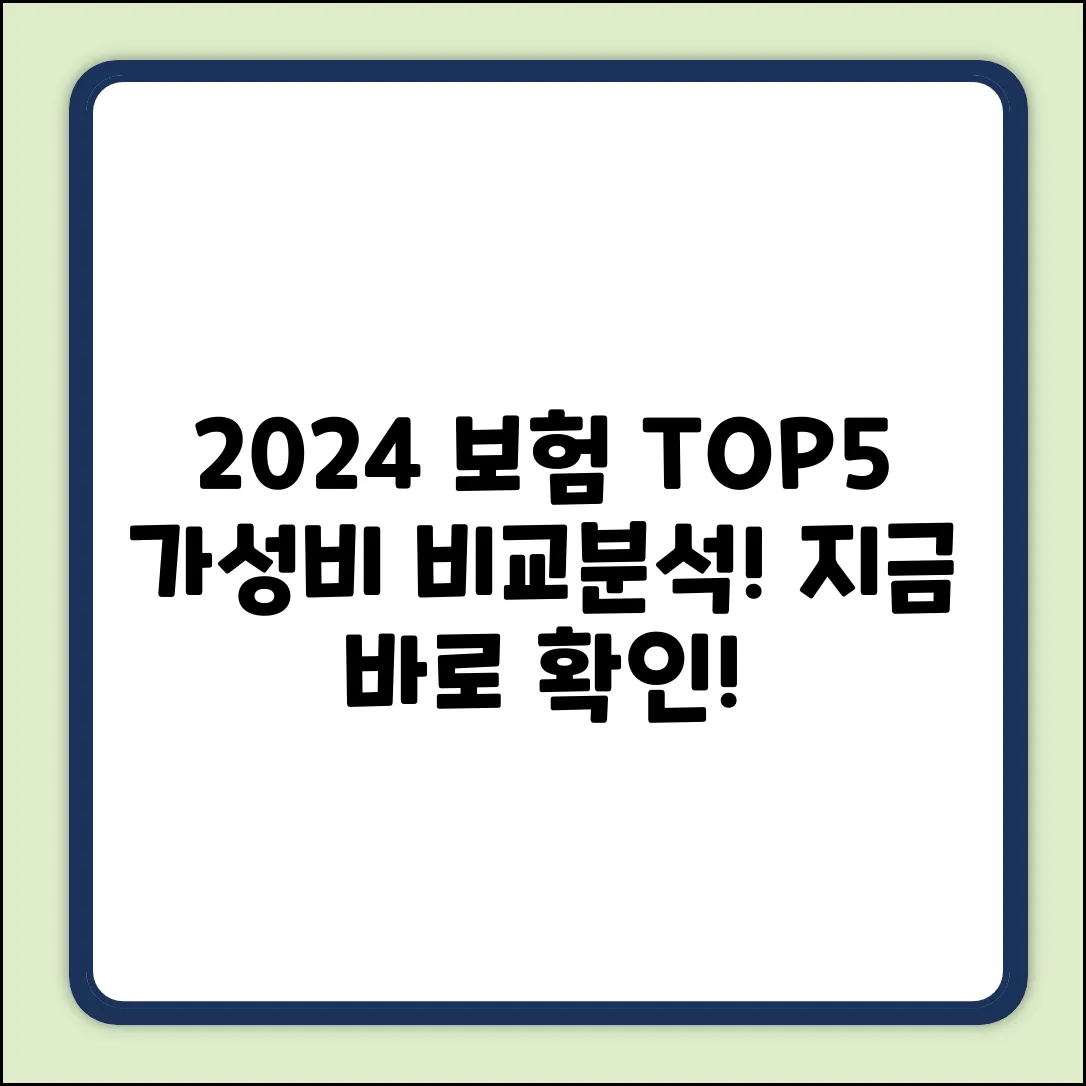 2024 건강보험 순위 TOP 5 전격 비교!