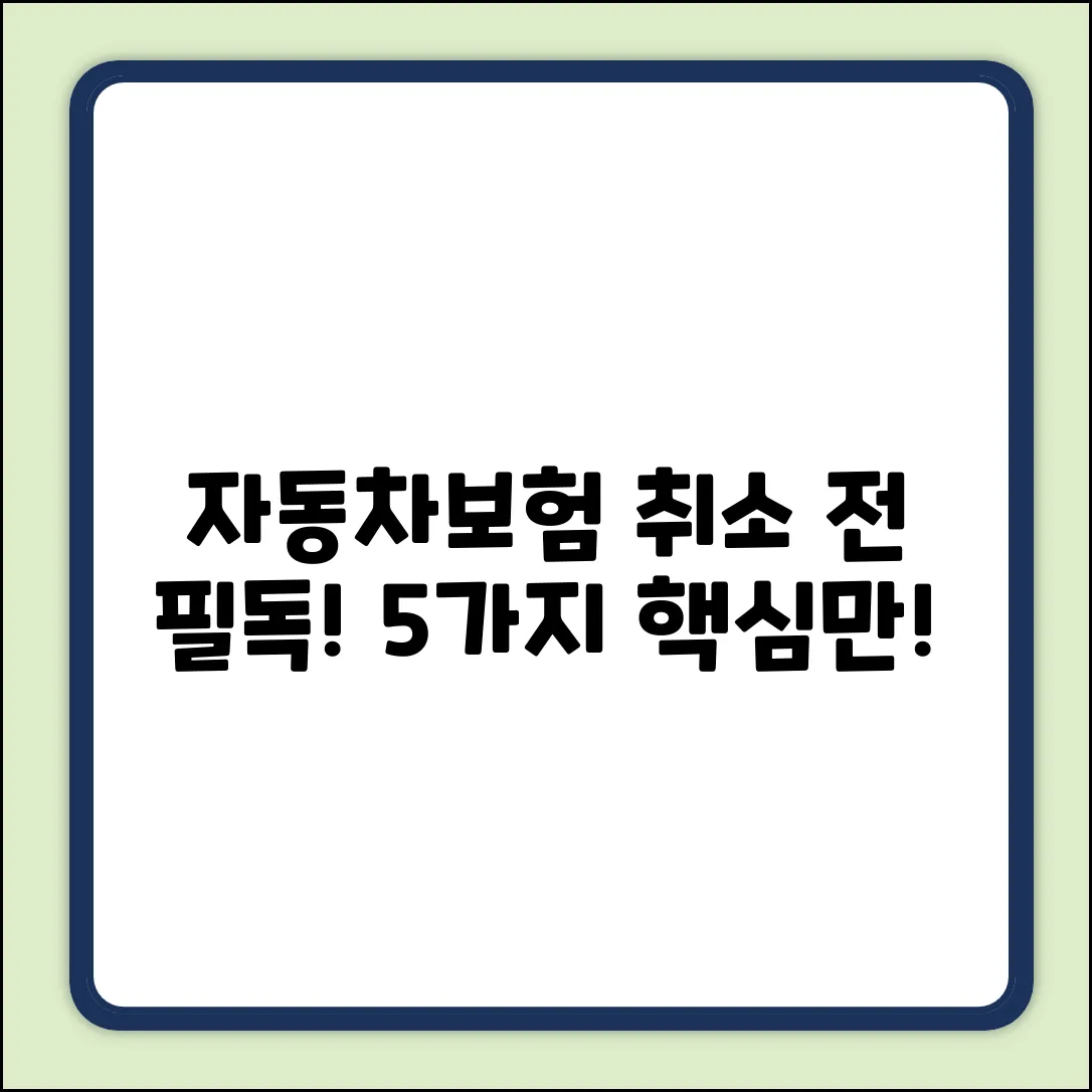 자동차보험 취소, 꼭 알아야 할 5가지