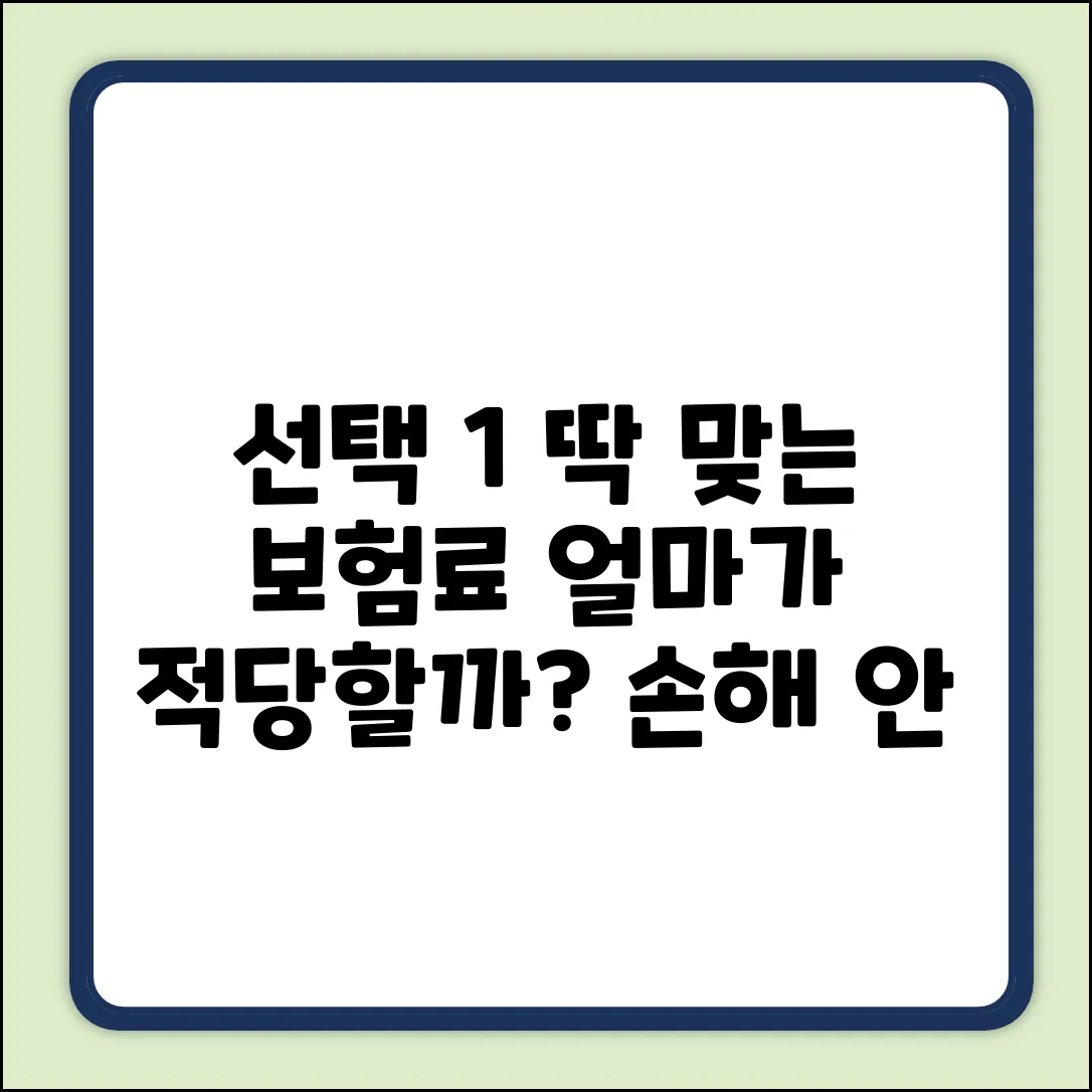 적정보험료, 과연 얼마가 좋을까요?